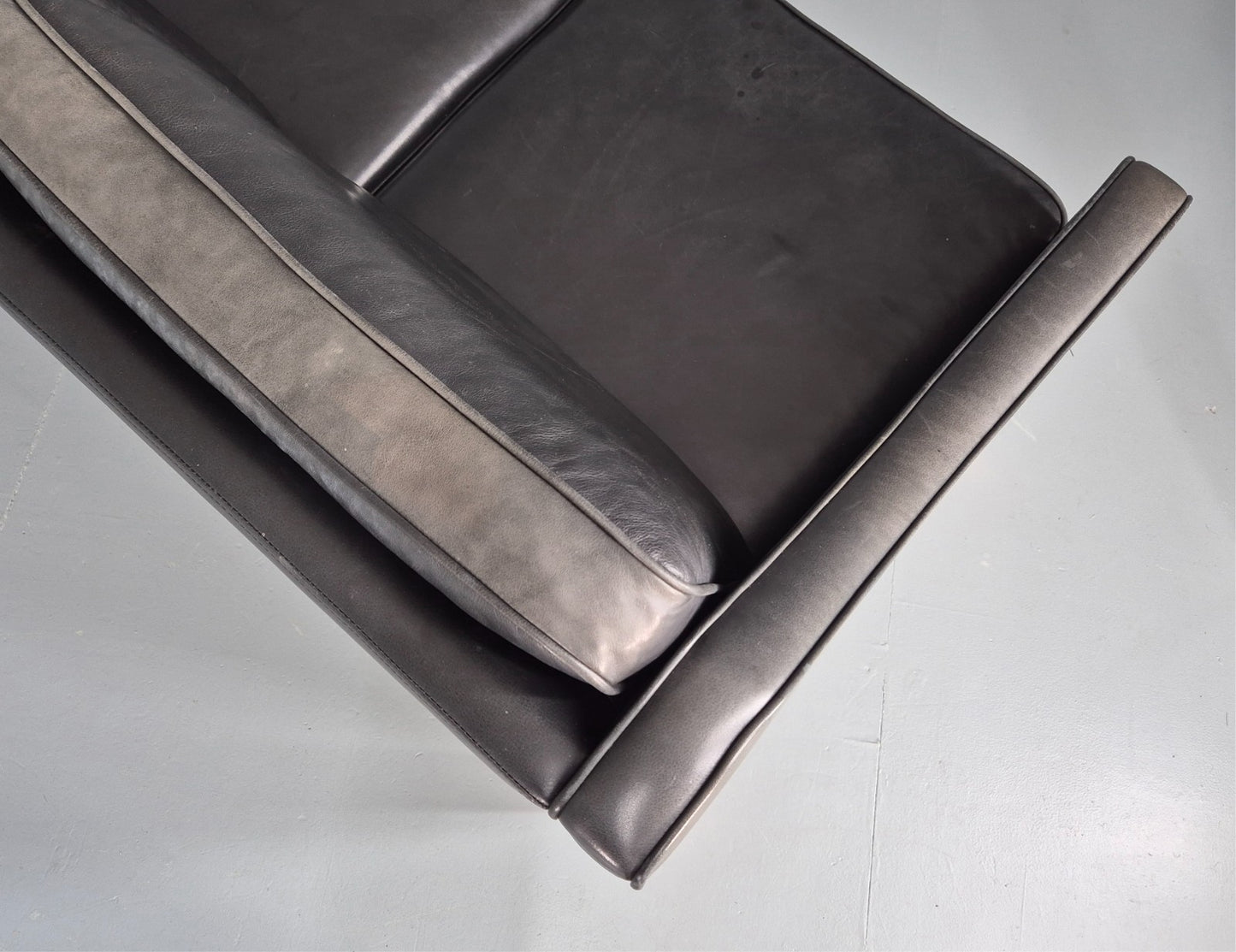 Vintage 3 Seat Sofa Black Leather Danish Hurup Mid Century Retro EB10475 M3SS17