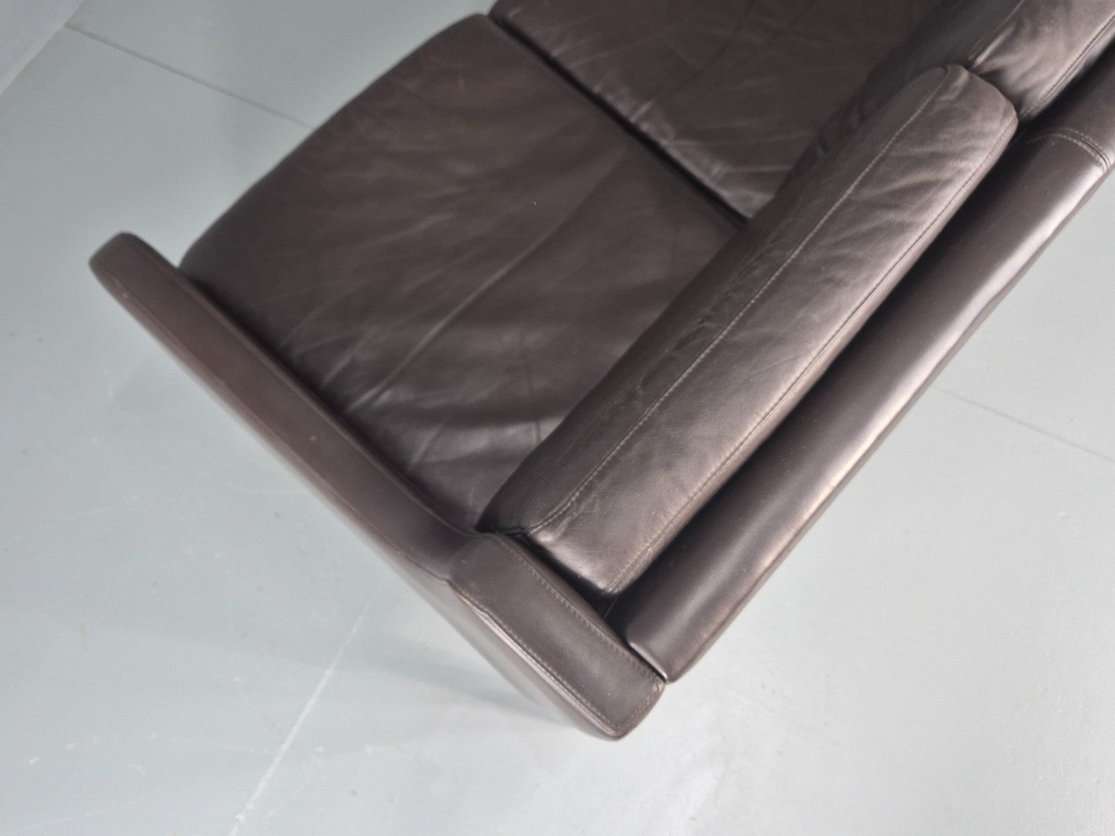 Vintage 3 Seat Sofa Brown Leather Danish Mid Century 1970s Retro  EB10537 M3SS21