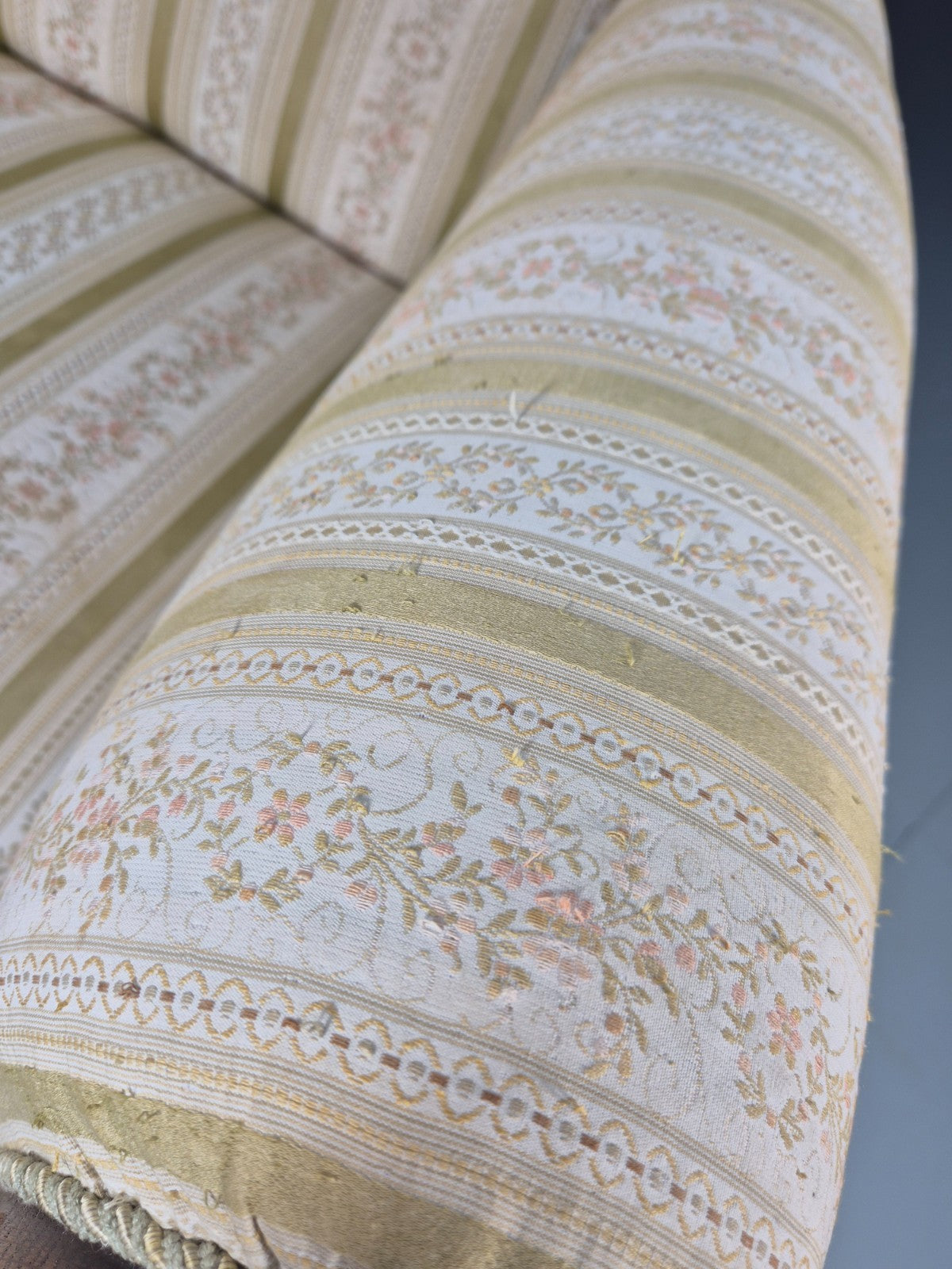 Antique Scandinavian Lounge Chair Regency Stripe Upholstery 1900s EB10765 VCAR7