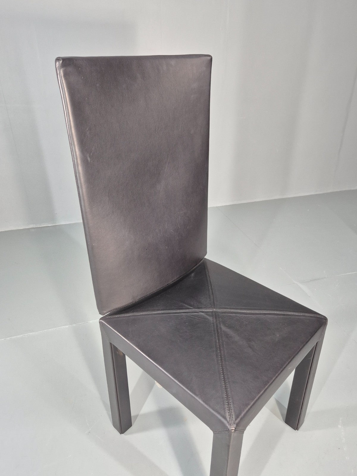 10 B&B Italia Chairs Black Leather Paolo Piva Arcalla Arcadia Range EB11470 MDIN18