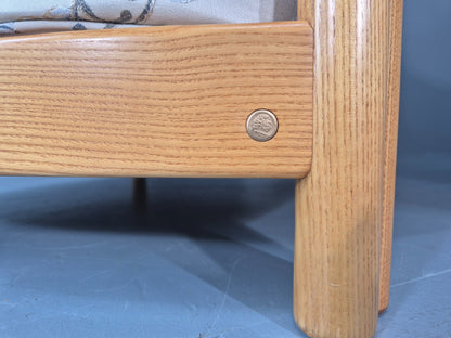 2 Ercol Renaissance Lounge Chairs Ivory Floral Upholstery 1990s EB10974 VCLO6