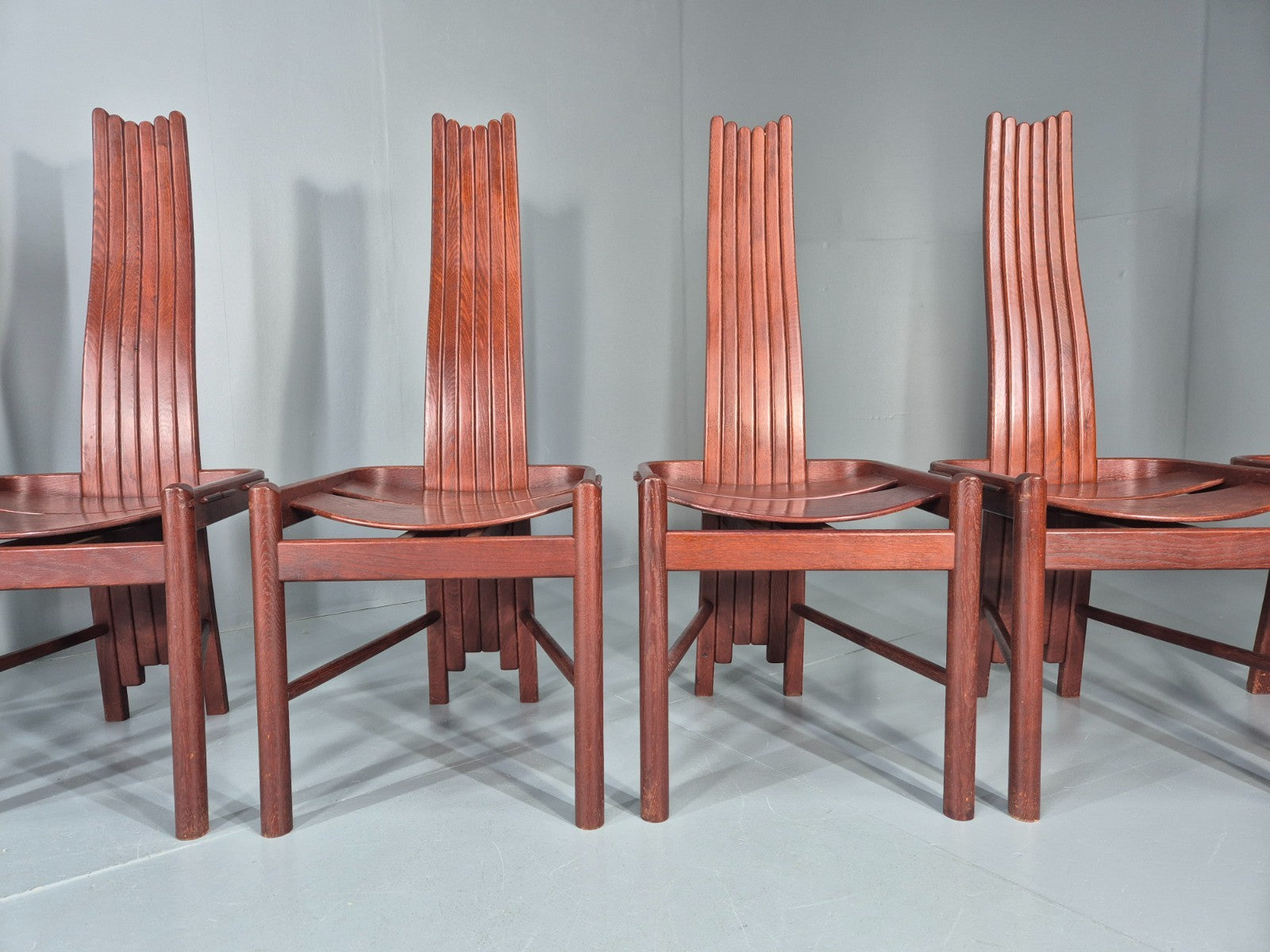 6 1980s Post Modern design Dining Chairs Allmilmo Retro Brutalist EB11000 VDIN5