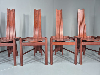 6 1980s Post Modern design Dining Chairs Allmilmo Retro Brutalist EB11000 VDIN5