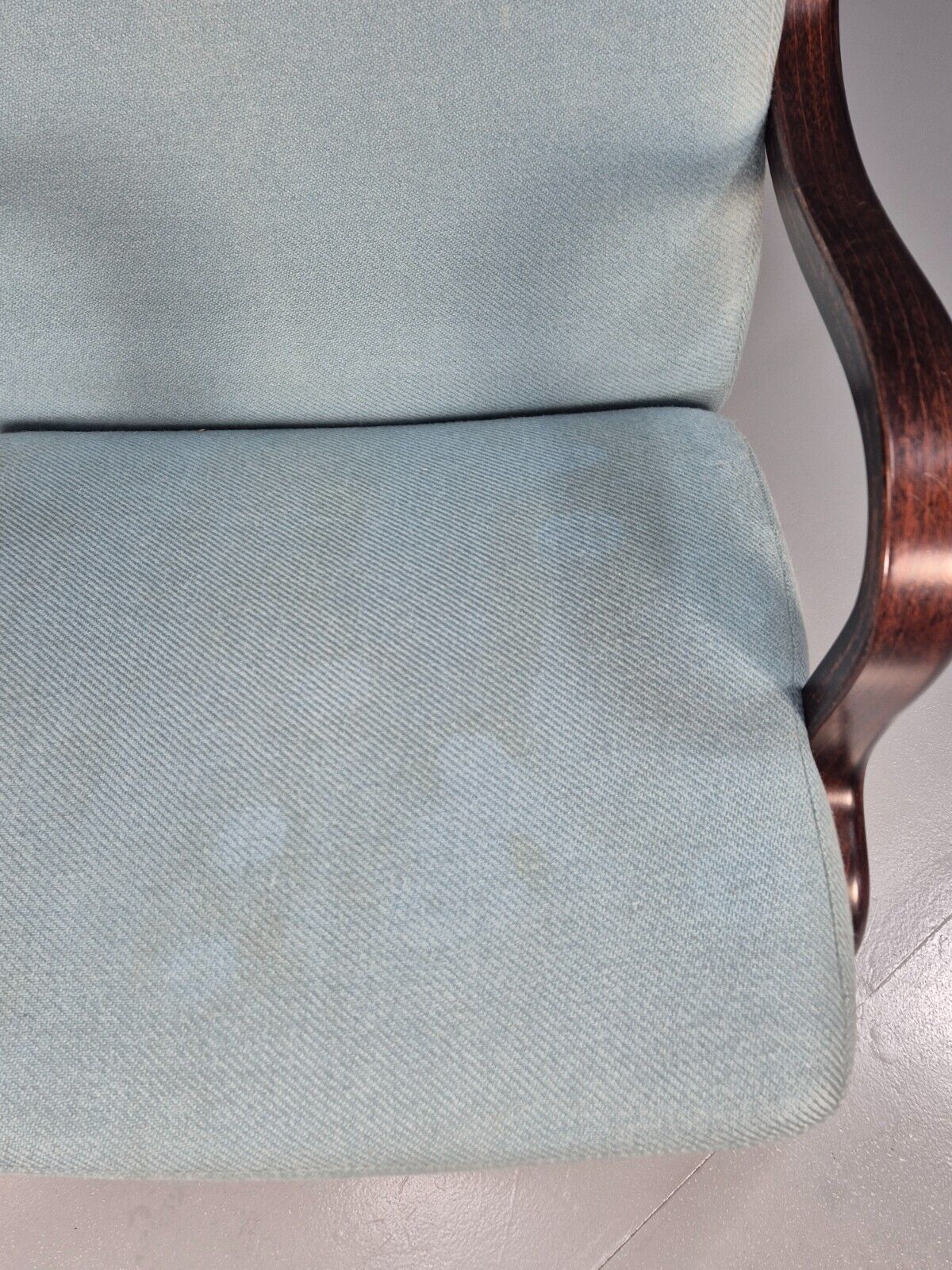 Vintage Danish Lounge Chair Blue Wool Bentwood Stouby 1980s Retro EB8849 NCLO - UKDK FURNITURE