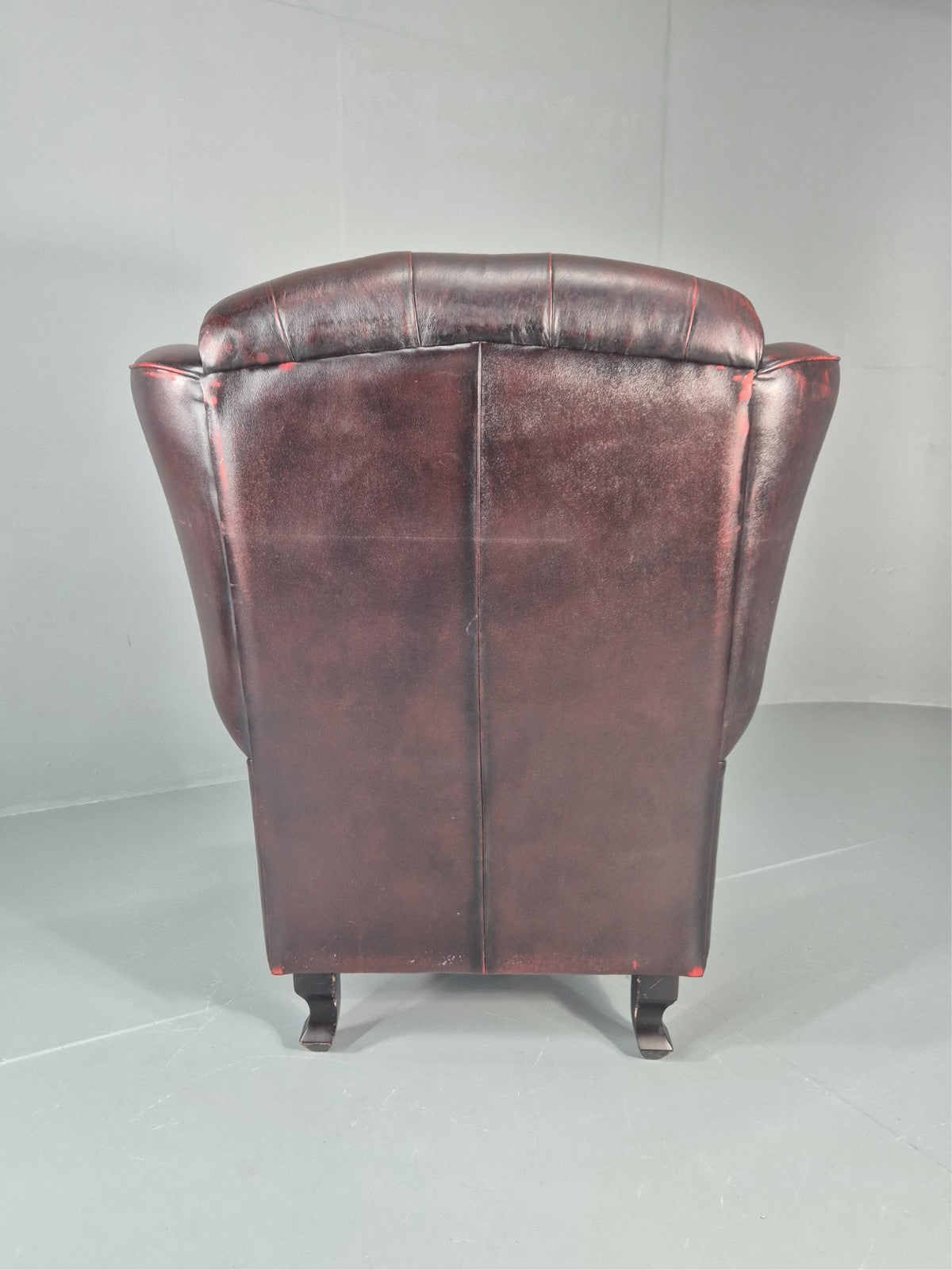 Vintage Queen Anne Wing Back Leather Danish Retro Chesterfield EB11376 VLEA12