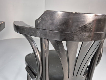 4 Vintage Bistro Chairs Black Thonet Style Czech Built Retro EB8859 VDIN - UKDK FURNITURE