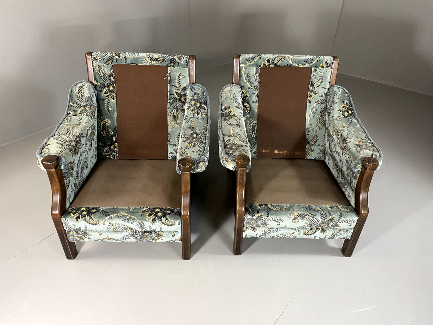 EB5517 A Pair Vintage Danish 1970s Floral Lounge Chairs, Kitsch, Retro, VCLO - UKDK FURNITURE