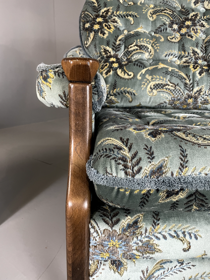 EB5517 A Pair Vintage Danish 1970s Floral Lounge Chairs, Kitsch, Retro, VCLO - UKDK FURNITURE