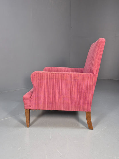 Vintage Danish Pink Chenille Lounge Chair 1950s Retro Mid Century EB10211 MNOR7