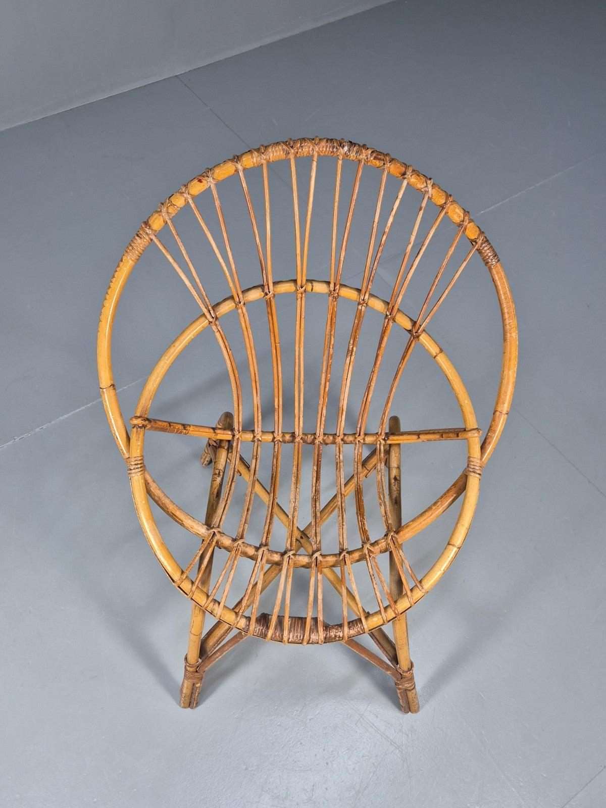 1950s Cane Work Circle Chair  Original Condition Retro EB10643 VBER2