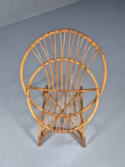 1950s Cane Work Circle Chair  Original Condition Retro EB10643 VBER2