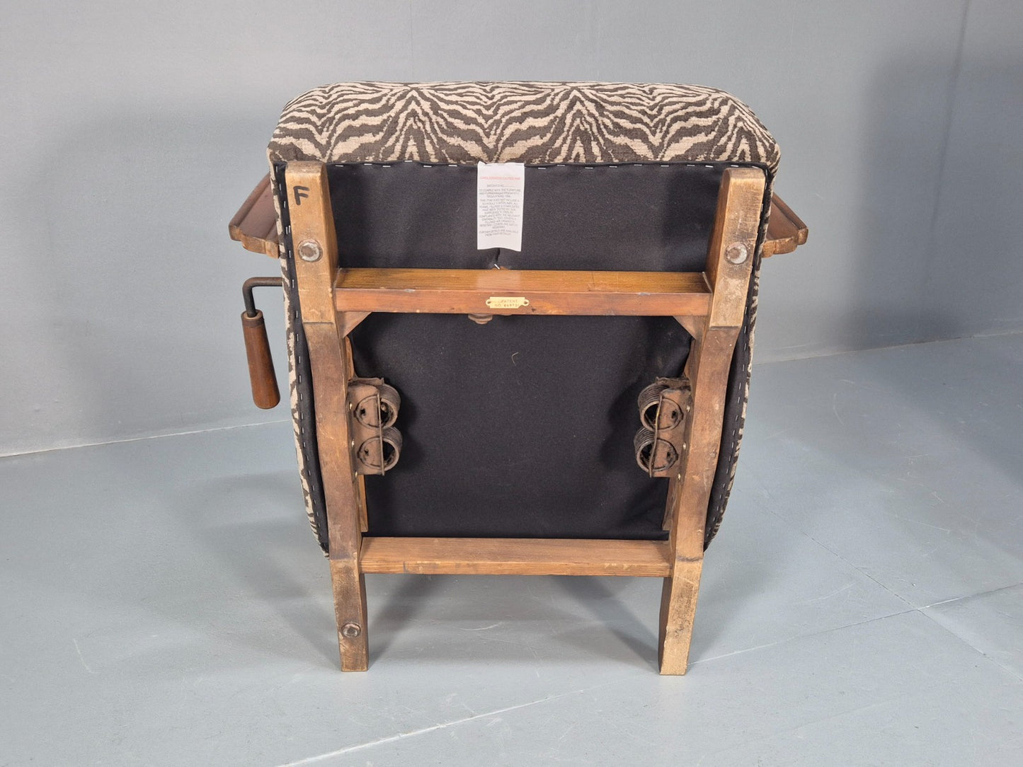 2 Art Deco Rocking Chairs New Zebra Pattern Upholstery Vintage 1940 EB10921 VCAR14