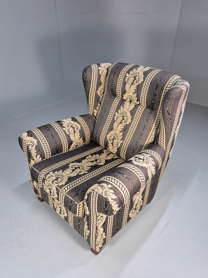 Vintage Danish Lounge Chair Classical Blue Upholstery Retro 1980s EB8990 VCLO - UKDK FURNITURE