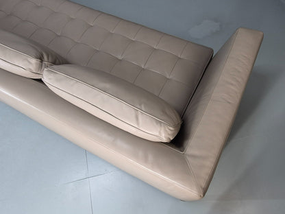 Maxalto Four Seater Sofa Grey Leather Italian Quality Lucrezia EB11269 M4SS19