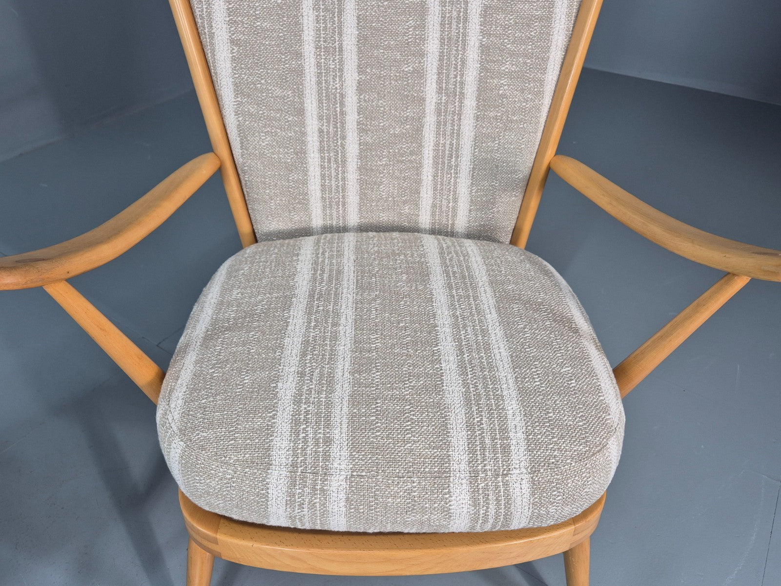 Vintage Ercol 415 Chair and Footstool with New Upholstery Retro  EB10293 MNOR17