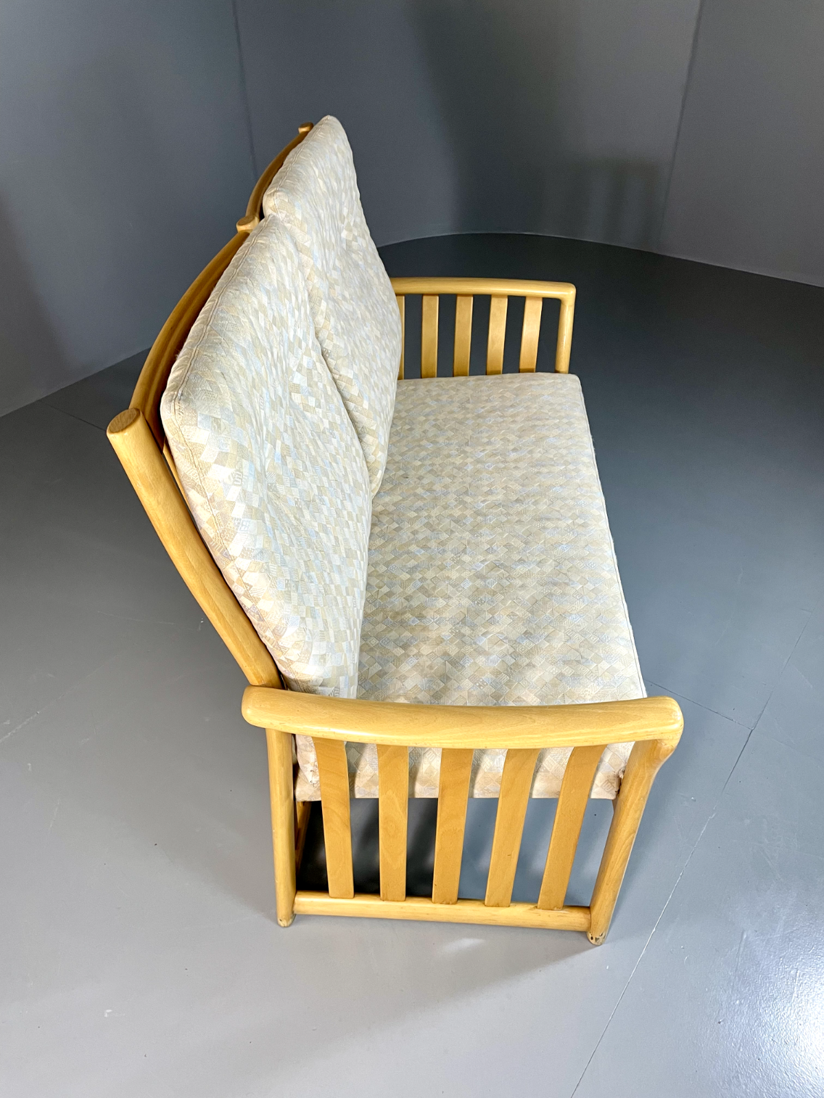 Danish 2 Seater Sofa Beech Frame Retro Vintage 1980s EB6361 M2SS9