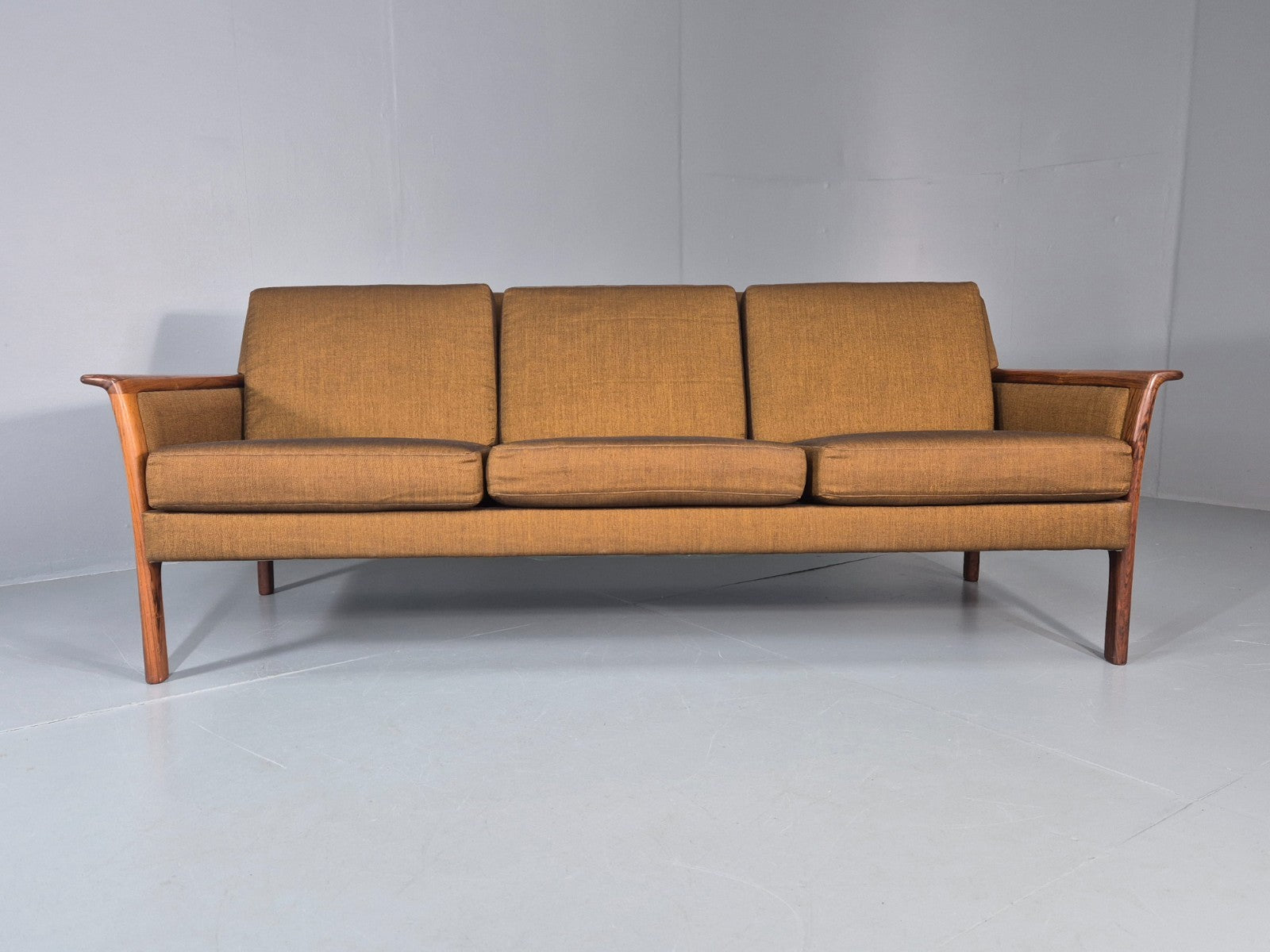 Vintage 3 Seater Sofa 1960s Knut Saeter Vatne Mobler Green Gold EB11078 M3SS5