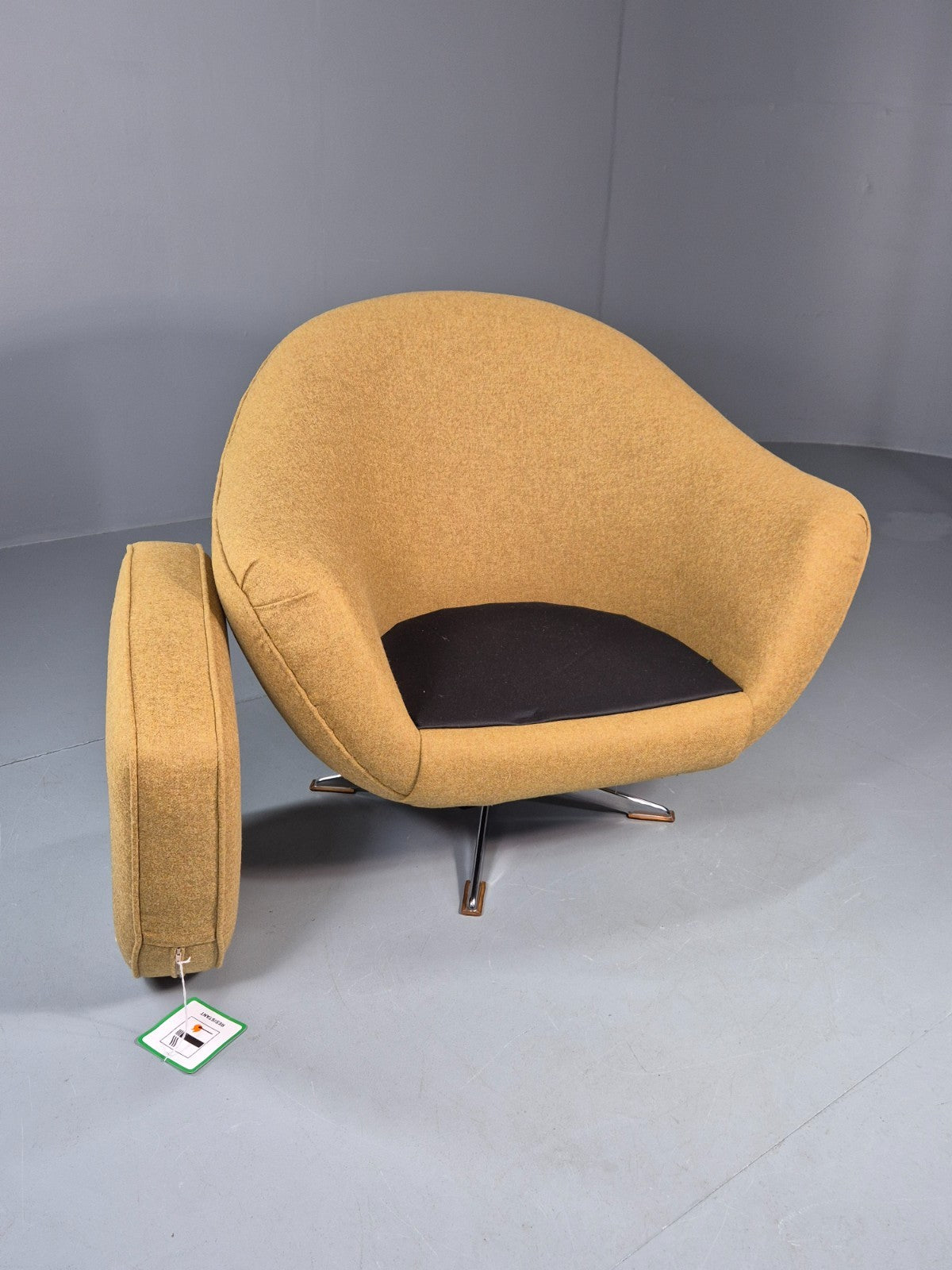 Retro Bucket Chair 1960 Sweden New Upholstery Mid Century Vintage EB11262 MSWI8