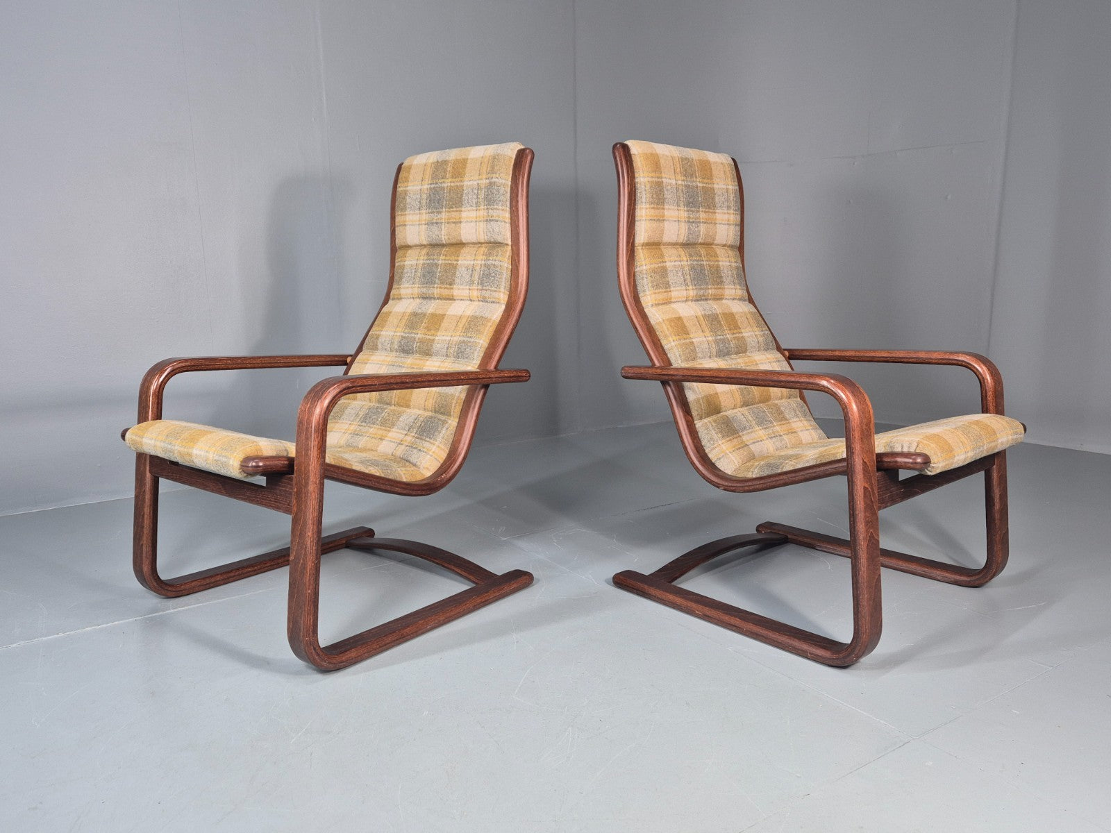 2 Mid Century Lounge Chairs New Upholstery 1970s Retro Danish  EB10325 MBEN0