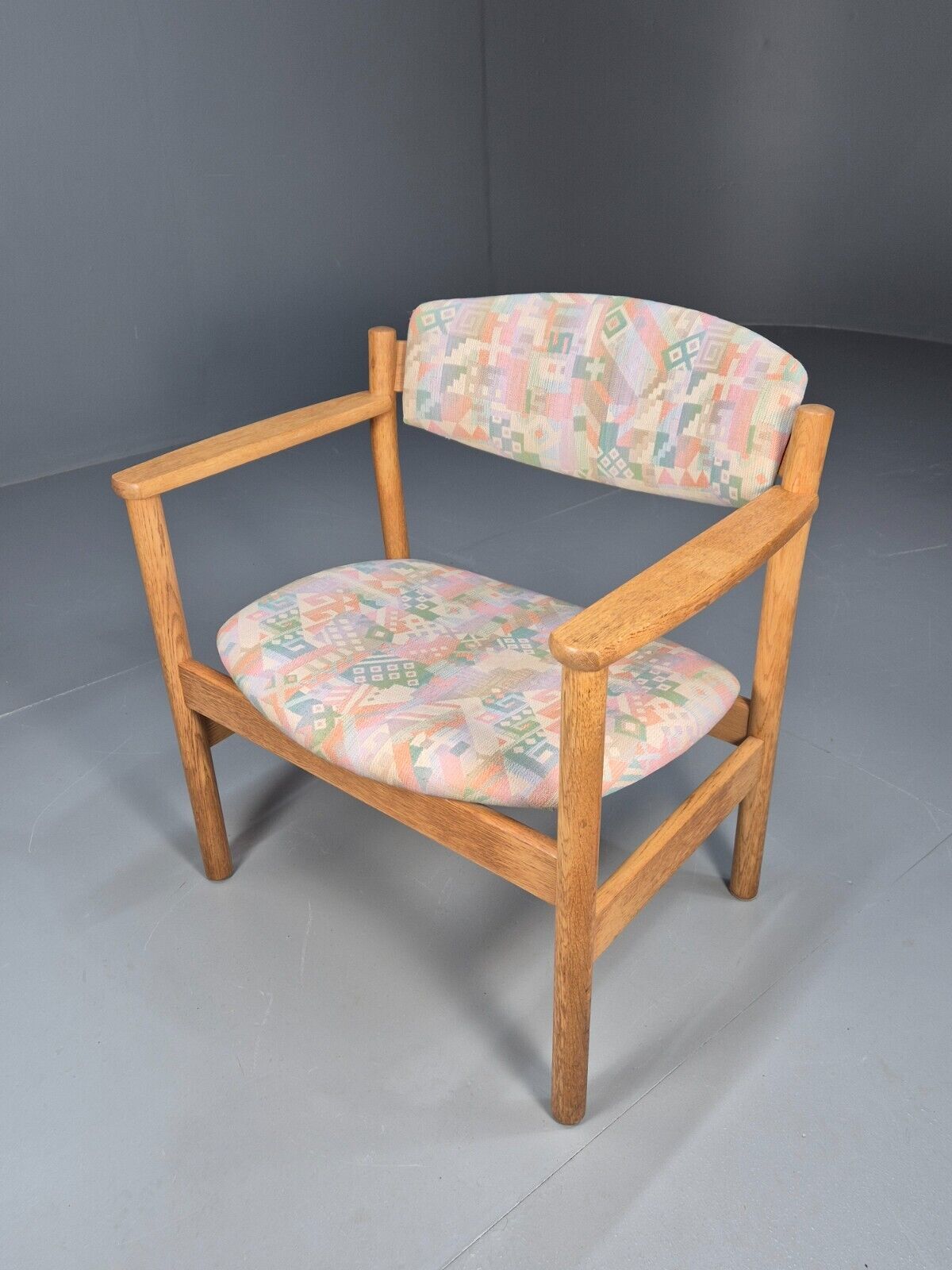 Vintage Danish Elbow Chair Oak Frame FDB Mobler Jorgan Baekmark MCM EB8896 VDIN - UKDK FURNITURE