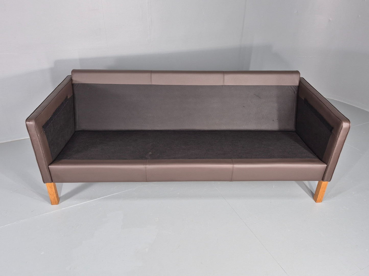 Vintage Danish 3 Seat Brown Leather Sofa Mid Century Style  Retro EB10544 M3SS7