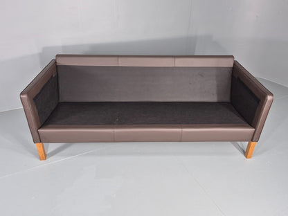 Vintage Danish 3 Seat Brown Leather Sofa Mid Century Style  Retro EB10544 M3SS7