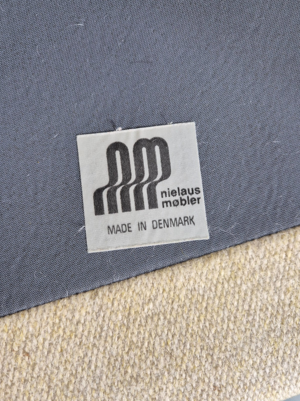 1970s Lounge Chair Vintage Denmark Nielaus Cream Wool MCM Retro EB11307 MNOR18