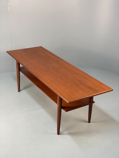 Vintage Teak Coffee Table With Magazine Rack Retro Danish Design EB9426 MWOO - UKDK FURNITURE