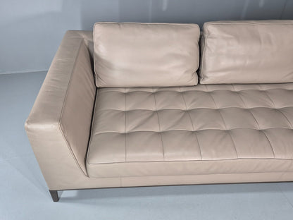 Maxalto Four Seater Sofa Grey Leather Italian Quality Lucrezia EB11269 M4SS3