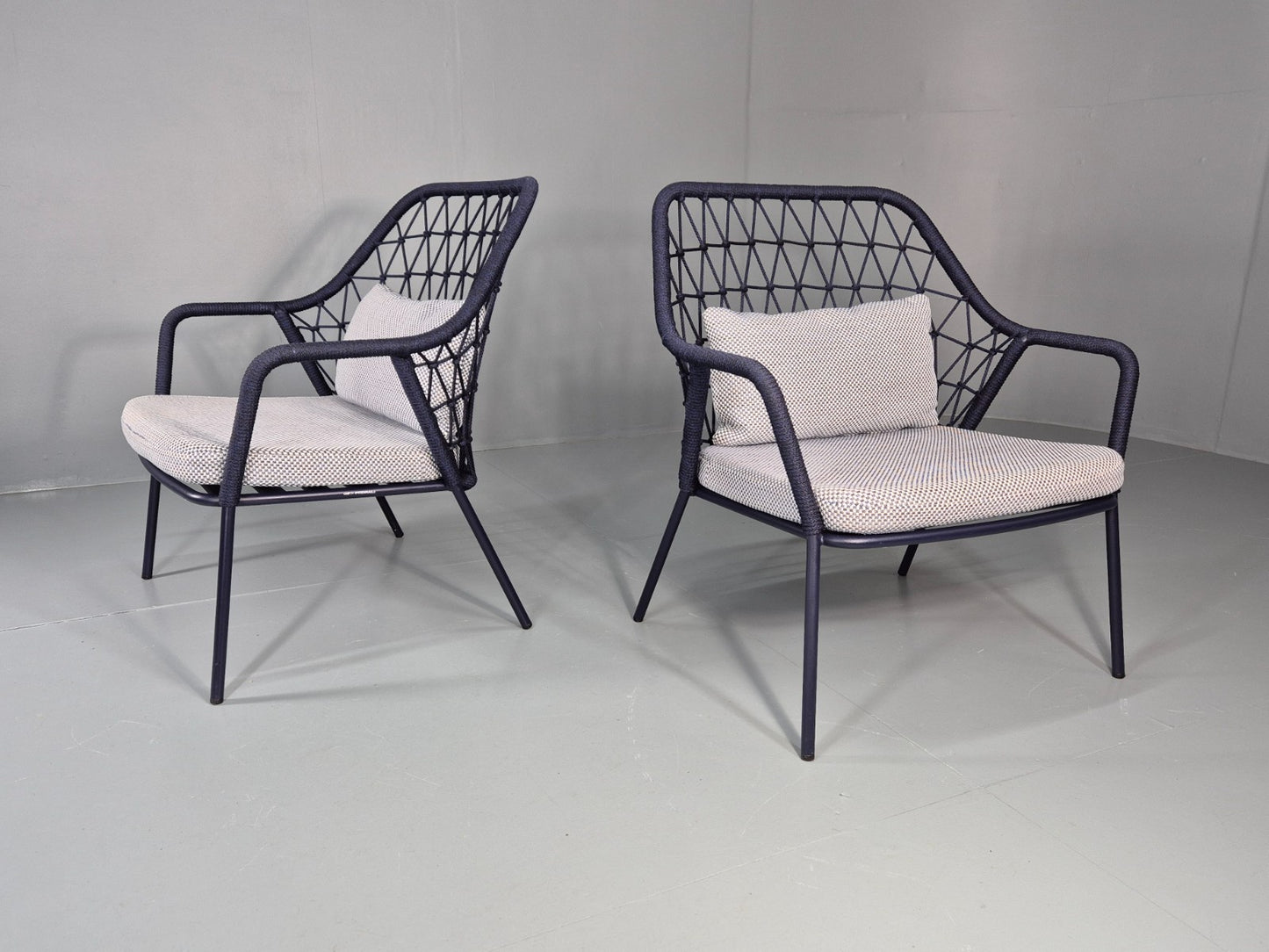 2 Pedrali 3679 Chairs Model Panarea Blue and Grey Modern Design EB11427 MNOR2