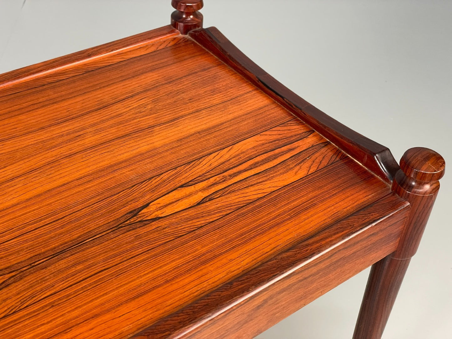 Vintage Danish Side Table - 1960s Mid Century Dark Wood EB10834 MWOO5