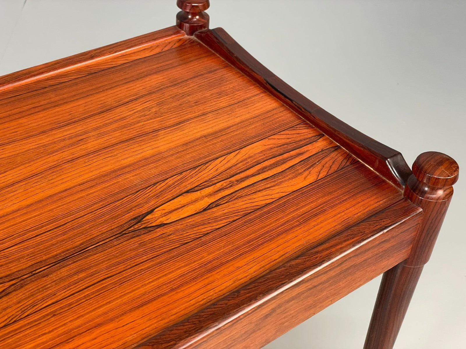 Vintage Danish Side Table - 1960s Mid Century Dark Wood EB10834 MWOO5