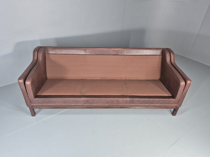 3 Seater Leather Sofa Vintage Mid Century Mogensen Shape 1970 Retro EB11356 M3SS10