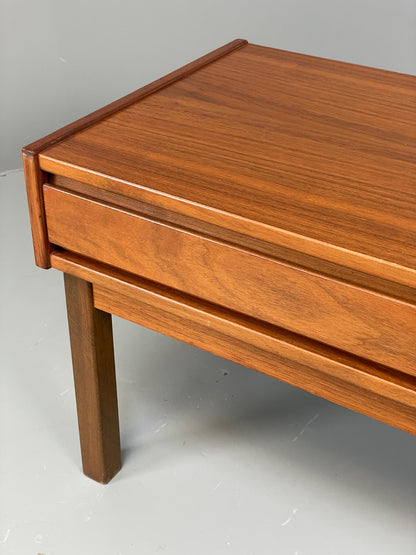 Vintage Teak Side Table With Drawers 1960s Mid Century EB11200 MWOO3