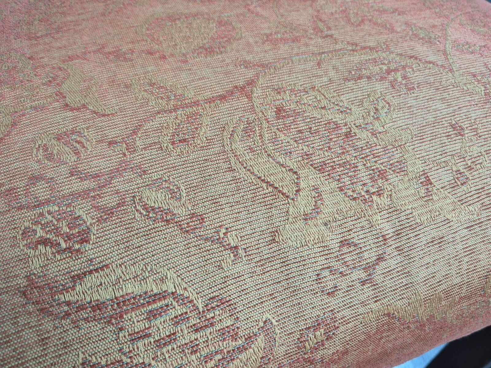 2 Vintage Lounge Chair Peach Floral Cotton Georgian Style 1980 Repro EB8215 VCLO - UKDK FURNITURE