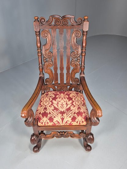 Vintage Antique Carver Chair Baroque Carved Oak Osborne 1890s EB9167 VCAR - UKDK FURNITURE