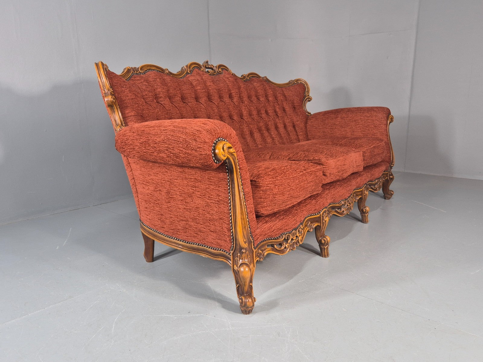 Vintage French Rococo Style Sofa 1970s Reproduction Quality  EB11661 V3SS11
