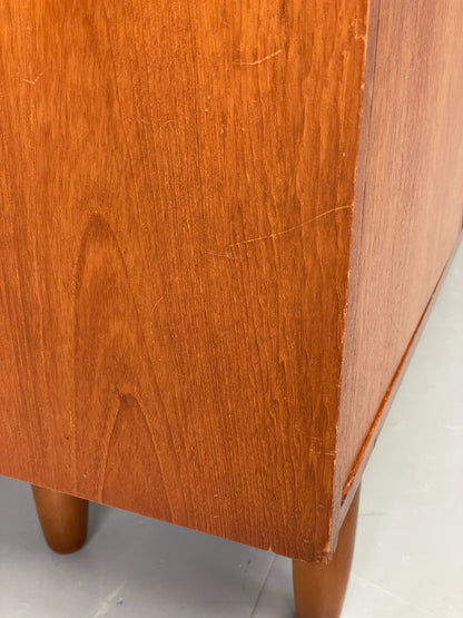 Vintage 1960s Glazed Bookcase Cabinet Teak Shelving Cupboard EB11808 MWOO22