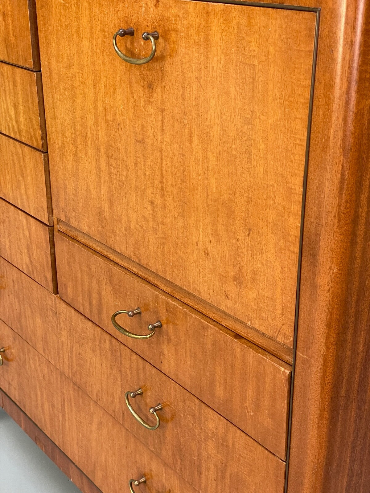 Vintage 1950s Chest Of Drawers Jewelery Display Brass Mahogany EB9761 MWOO - UKDK FURNITURE