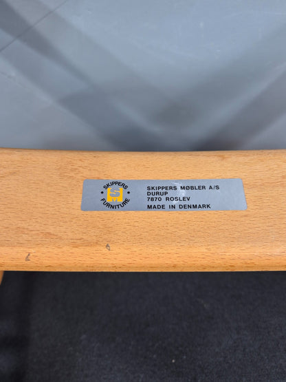 Skippers Apollo Leather Lounge Chair Bentwood Frame 1980s Retro MCM EB11290 MBEN14