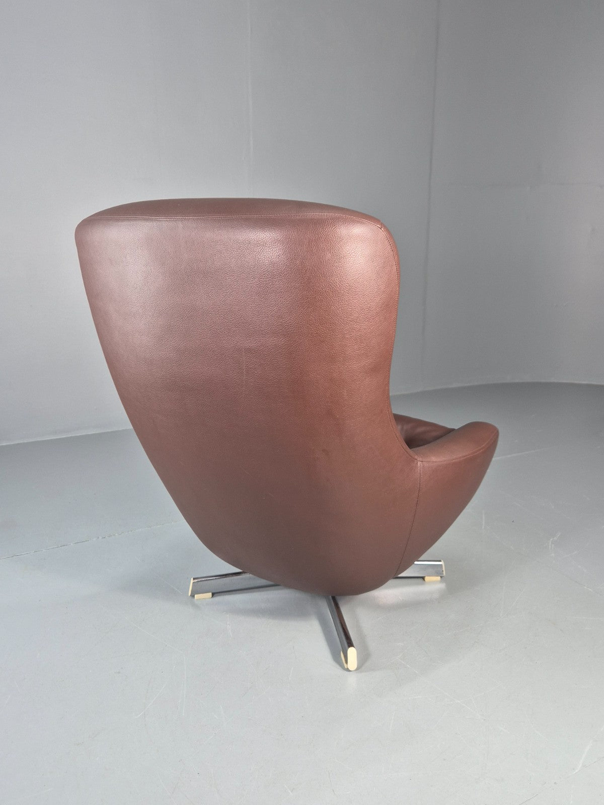 Vintage Bucket Swivel Chair 1970s Sweden Retro Mid Century Vinyl EB11118 MSWI4