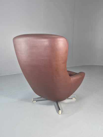 Vintage Bucket Swivel Chair 1970s Sweden Retro Mid Century Vinyl EB11118 MSWI4