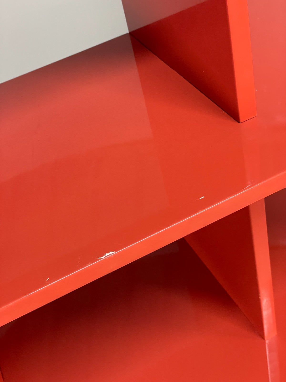 Red Bookcase Vinyl Storage - Postmodern 1980s Style Gloss Laminate EB10949 MWOO11