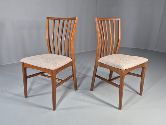 2 Vintage Mid Century Dining Chairs Slat Back Beech Frame  EB11521 MDIN1