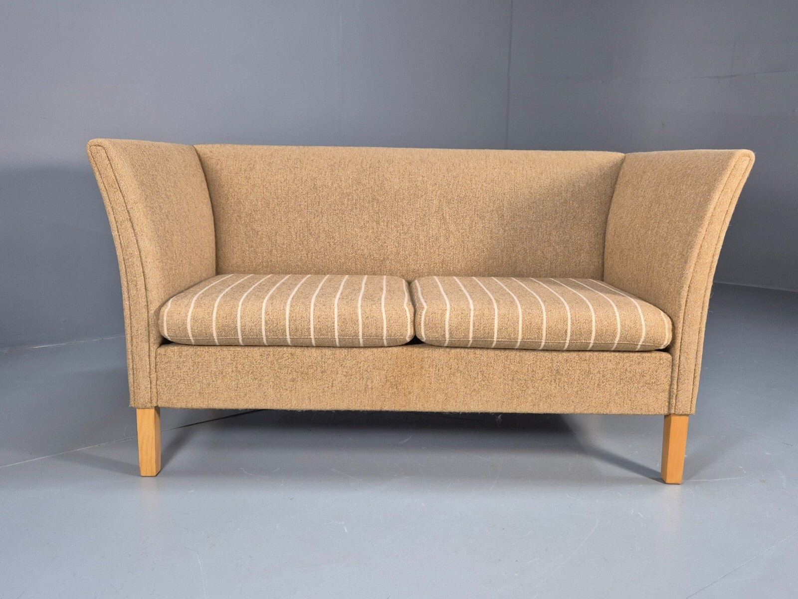 Vintage Danish 2 Seat Sofa Mid Century Beige Wool 1970s Retro EB9641 M2SS - UKDK FURNITURE
