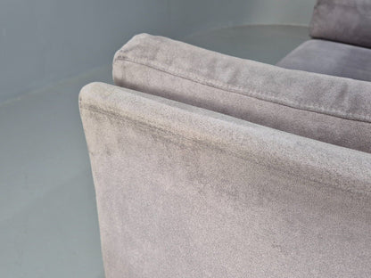 Vintage Danish 2 Seat Sofa Lilac Faux Suede 1980s Retro MCM EB3236 M2SS - UKDK FURNITURE