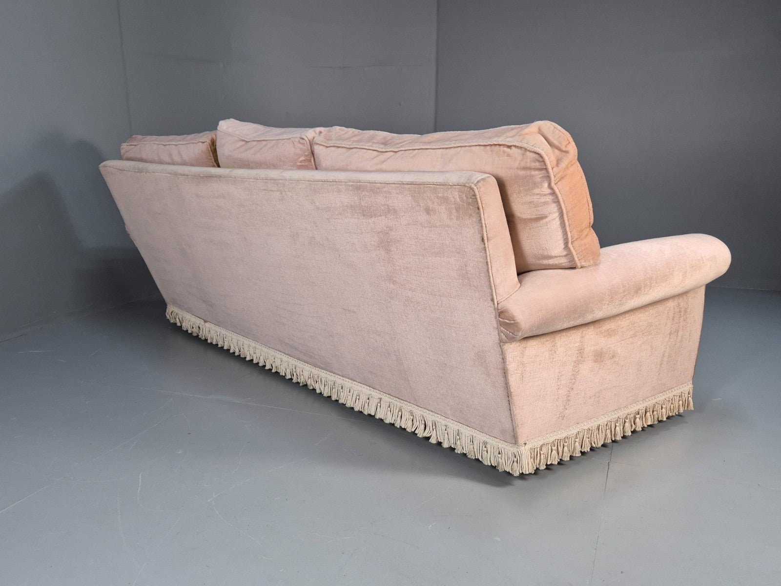 1970s Gold Velour Luxury Three Seater Settee tassels Retro   EB10632 V3SS16