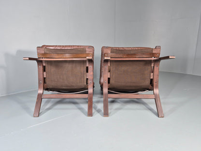 2 Mid Century Danish Leather Lounge Chairs Farstrup 1970s Bentwood EB11412 MBEN15