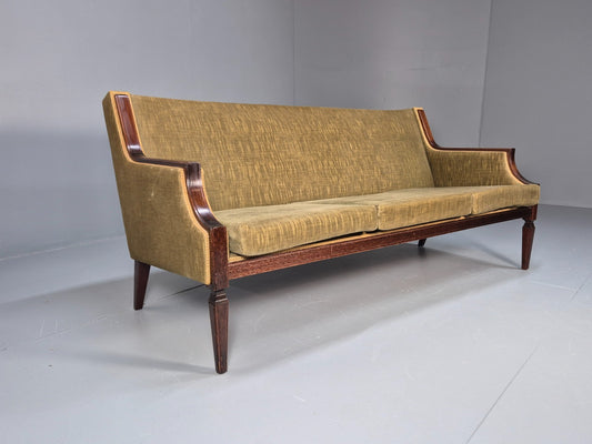 Antique Danish Empire Style Sofa Mahogany and Green velour EB9662 V3SS - UKDK FURNITURE