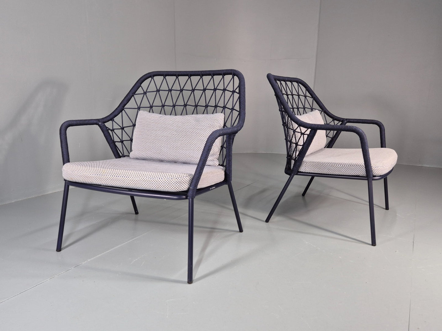 2 Pedrali 3679 Chairs Model Panarea Blue and Grey Modern Design EB11427 MNOR1